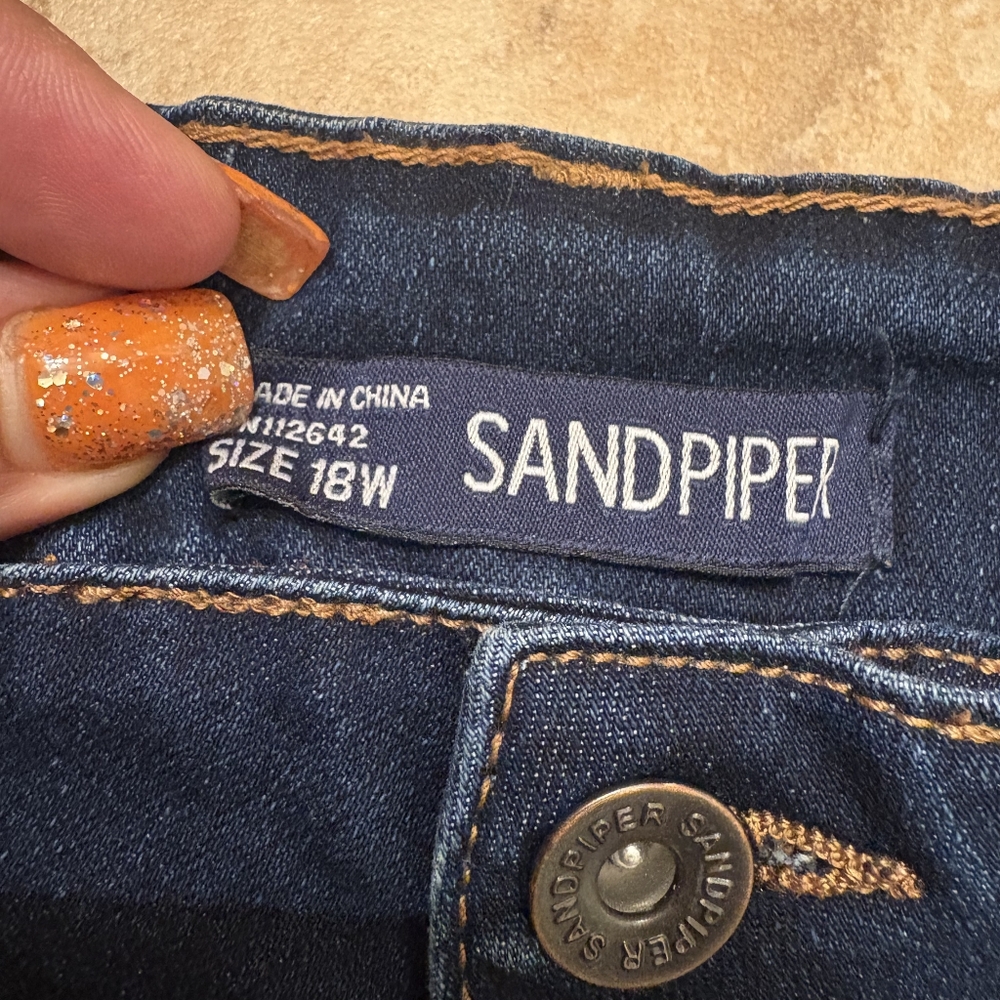 Sandpiper Stretch Denim Distressed Bermuda Shorts Women’s Plus Size 18W - Picture 3 of 7